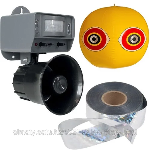 Комплект отпугивателей птиц на 6 соток (WK0108 + шар + лента радужная)